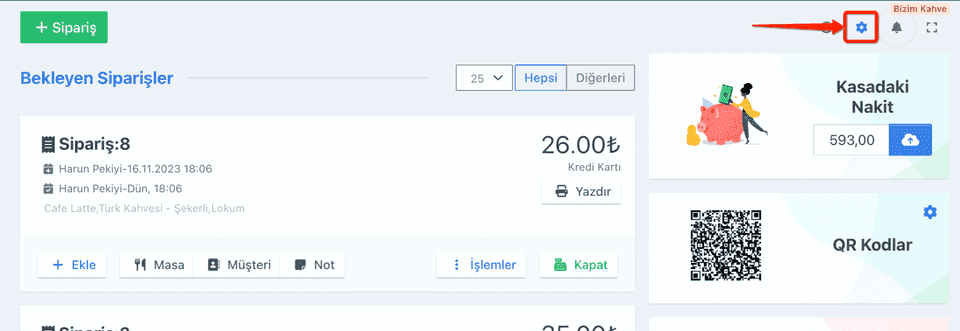 İşletme ayarları