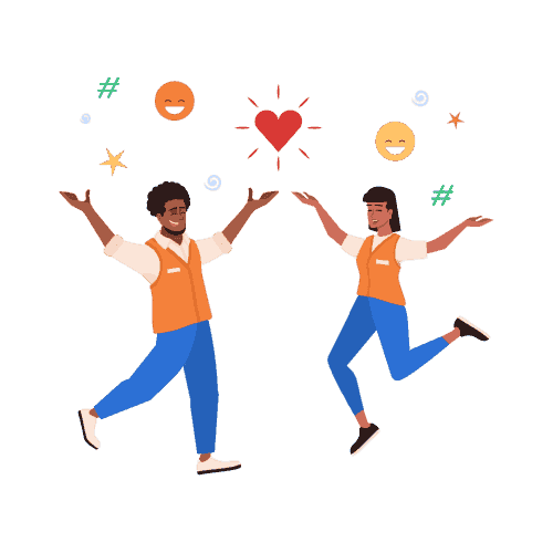 Happy team and partnership
